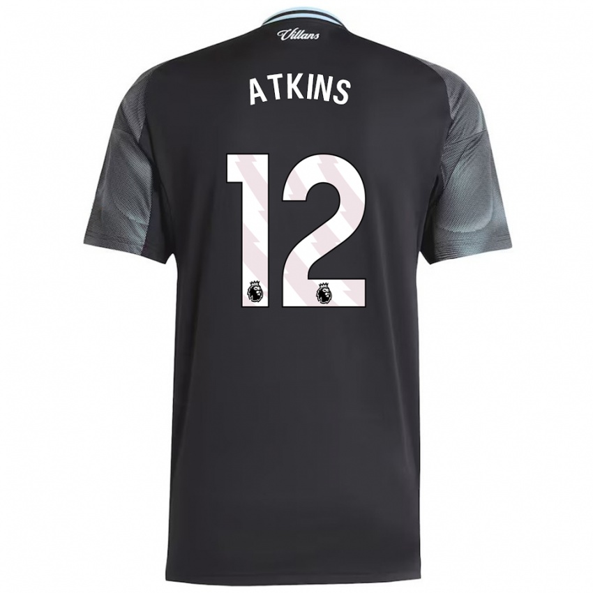 ילדים Clay Atkins #12 שחור תכלת הרחק ג'רזי 2025/26 חולצה קצרה