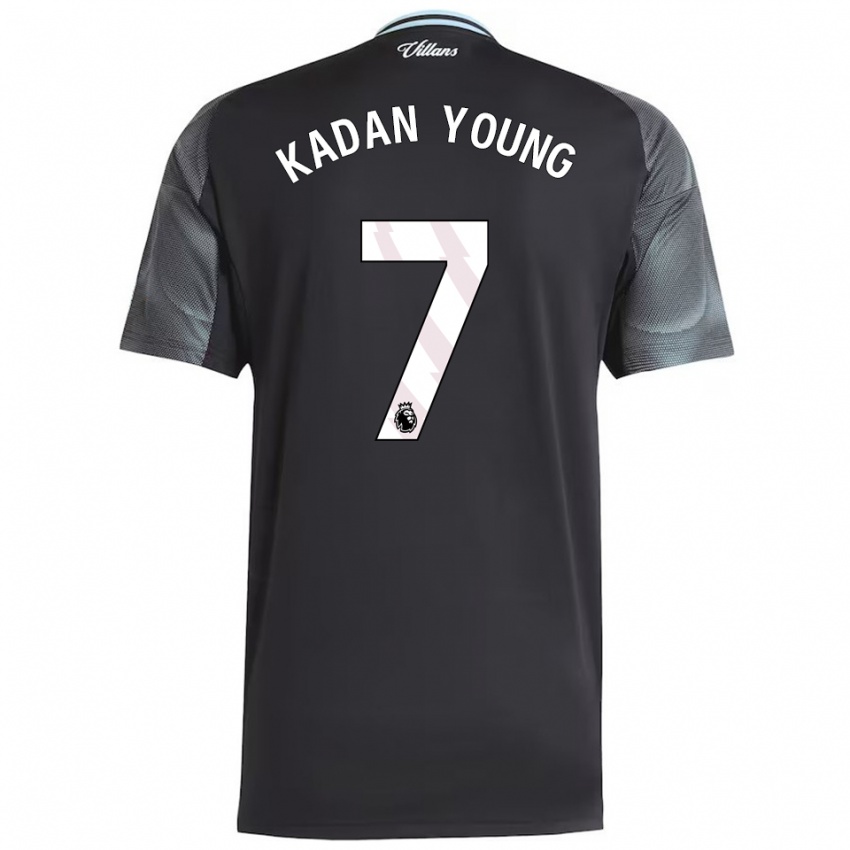 ילדים Kadan Young #7 שחור תכלת הרחק ג'רזי 2025/26 חולצה קצרה