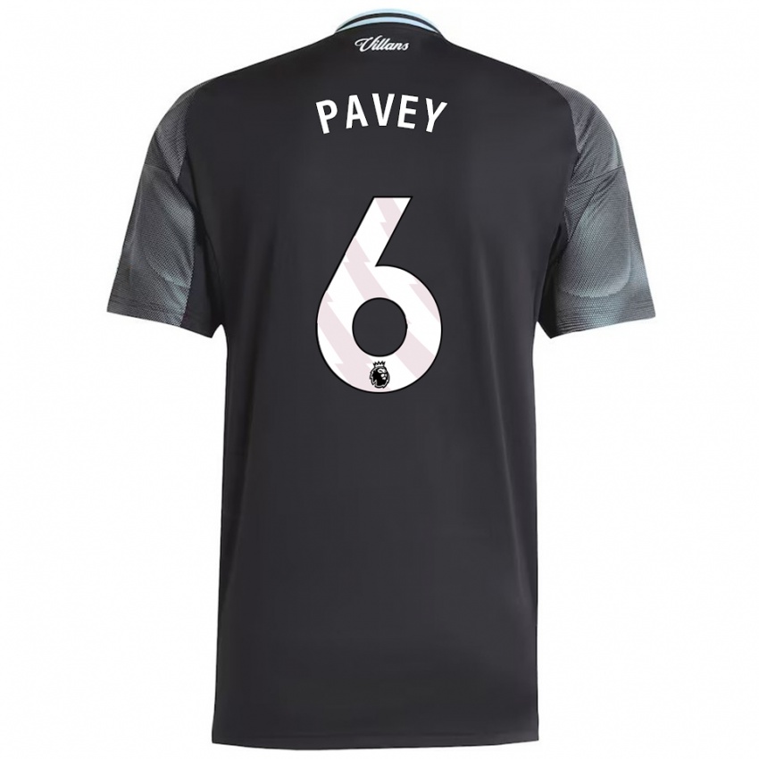 ילדים Charlie Pavey #6 שחור תכלת הרחק ג'רזי 2025/26 חולצה קצרה