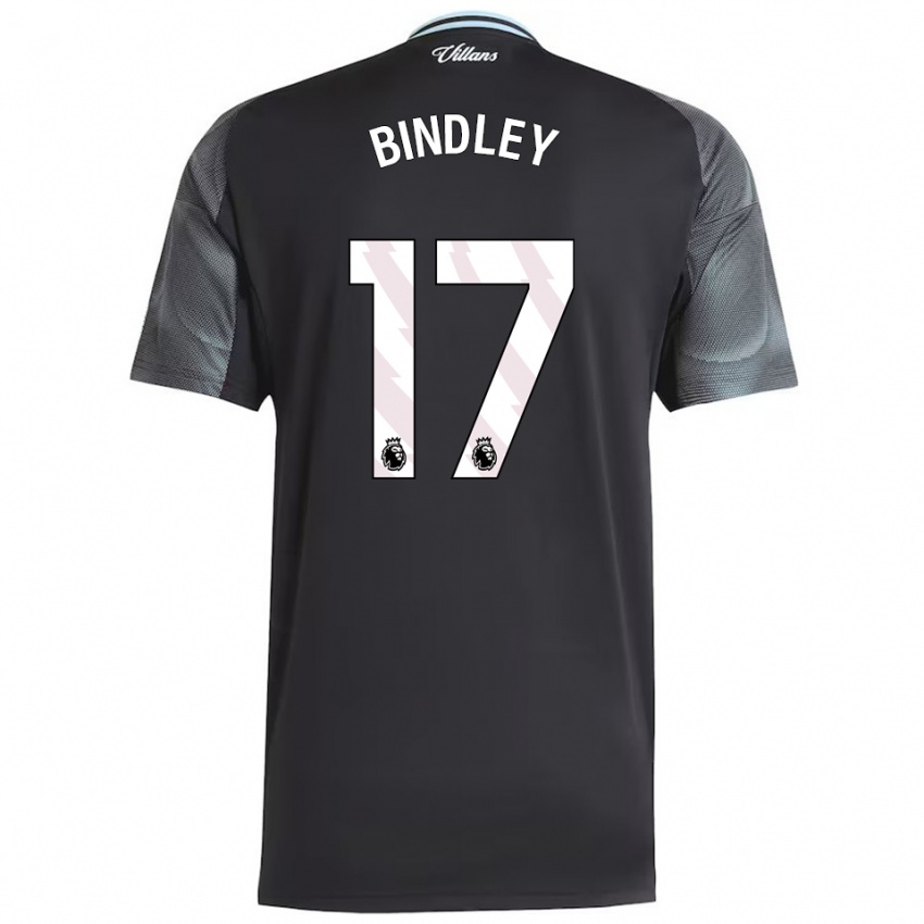 ילדים Oliver Bindley #17 שחור תכלת הרחק ג'רזי 2025/26 חולצה קצרה