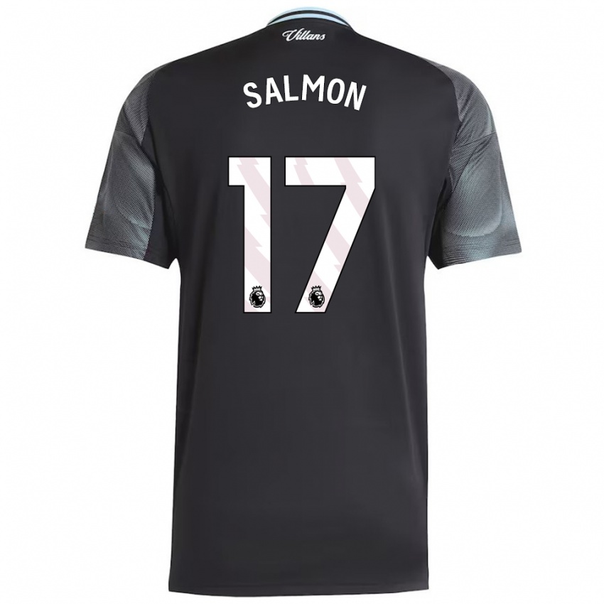 ילדים איבוני סלמון #17 שחור תכלת הרחק ג'רזי 2025/26 חולצה קצרה