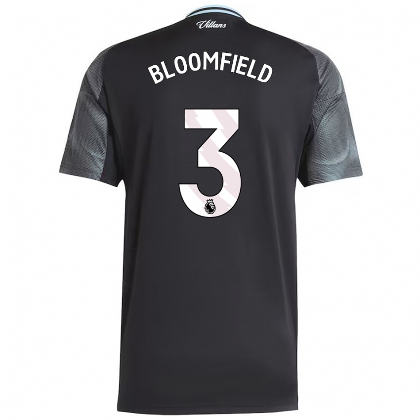 ילדים Teddie Bloomfield #3 שחור תכלת הרחק ג'רזי 2025/26 חולצה קצרה