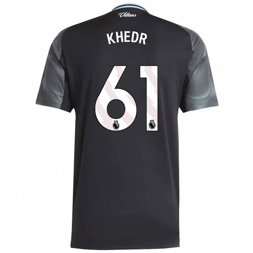 ילדים עומר ח'דר #61 שחור תכלת הרחק ג'רזי 2025/26 חולצה קצרה