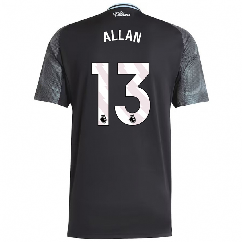 ילדים Jack Allan #13 שחור תכלת הרחק ג'רזי 2025/26 חולצה קצרה