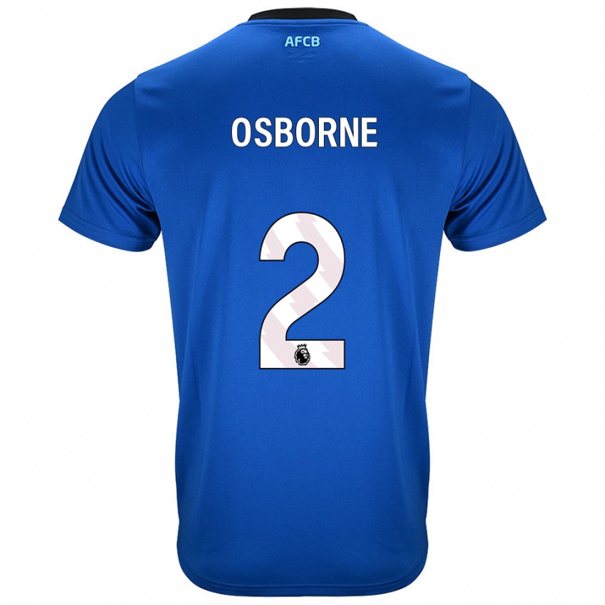 ילדים Charlie Osborne #2 כחול שחור הרחק ג'רזי 2025/26 חולצה קצרה