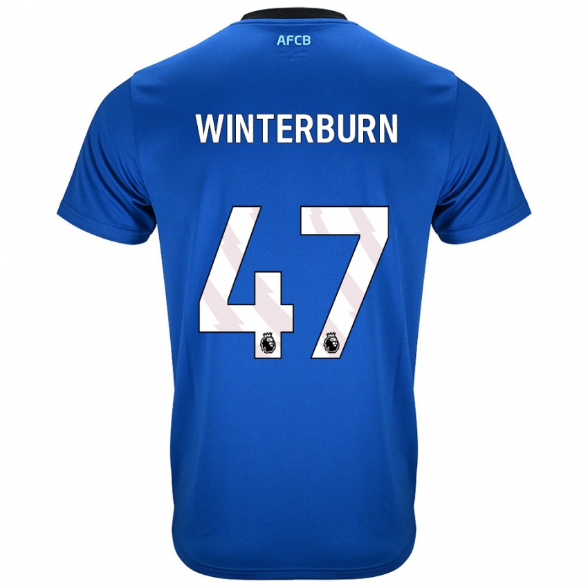 ילדים בנג׳מין ג׳ורג׳ וינטרברן #47 כחול שחור הרחק ג'רזי 2025/26 חולצה קצרה