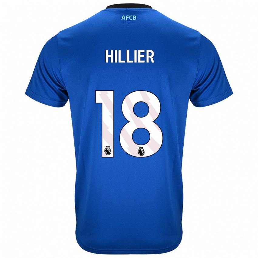 ילדים Gemma Hillier #18 כחול שחור הרחק ג'רזי 2025/26 חולצה קצרה