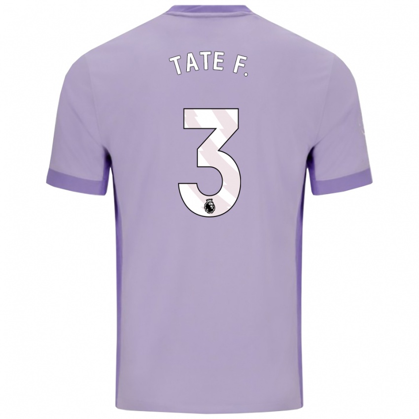 ילדים Tate Ferdinand #3 טארו סגול לבן הרחק ג'רזי 2025/26 חולצה קצרה