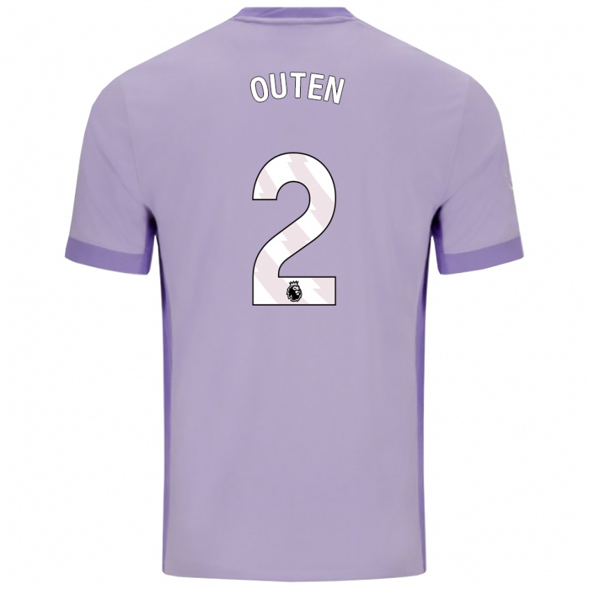 ילדים Theo Outen #2 טארו סגול לבן הרחק ג'רזי 2025/26 חולצה קצרה