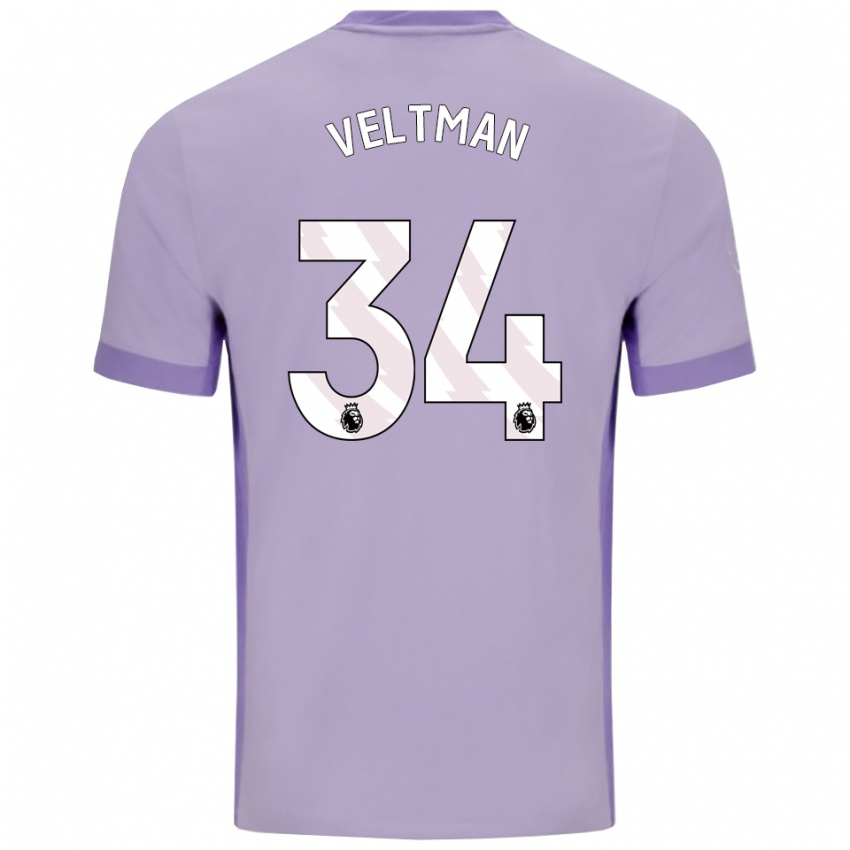 ילדים ג'ואל ולטמן #34 טארו סגול לבן הרחק ג'רזי 2025/26 חולצה קצרה