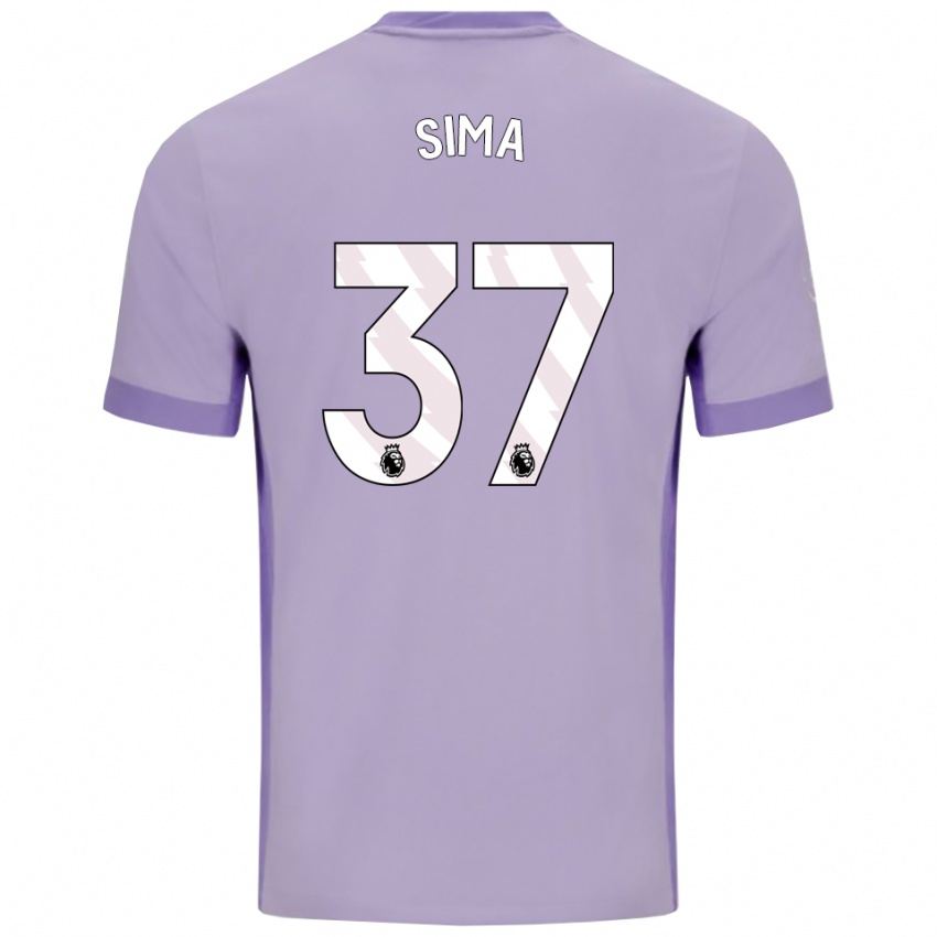 ילדים עבדאללה סימה #37 טארו סגול לבן הרחק ג'רזי 2025/26 חולצה קצרה