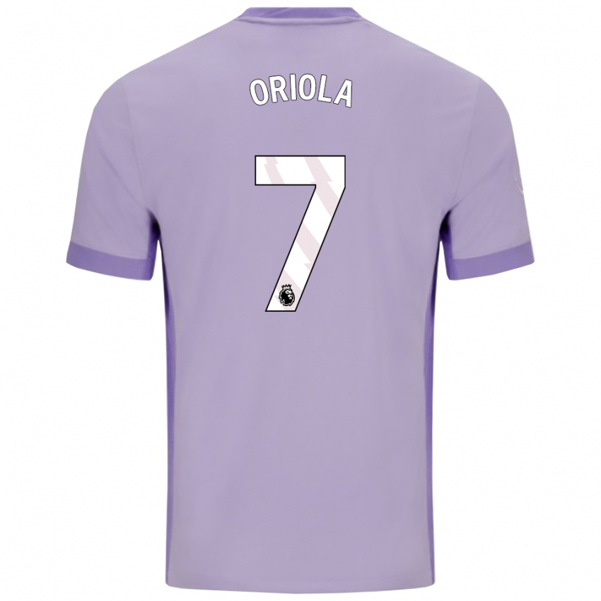 ילדים נחמיה אוריולה #7 טארו סגול לבן הרחק ג'רזי 2025/26 חולצה קצרה