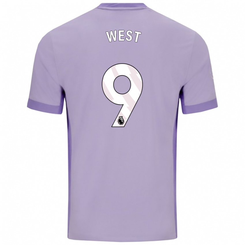 ילדים איידן ווסט #9 טארו סגול לבן הרחק ג'רזי 2025/26 חולצה קצרה