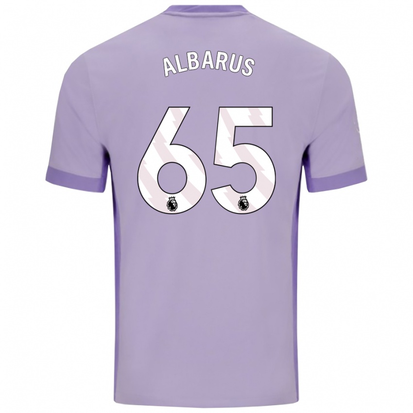ילדים זאן אלבארוס #65 טארו סגול לבן הרחק ג'רזי 2025/26 חולצה קצרה