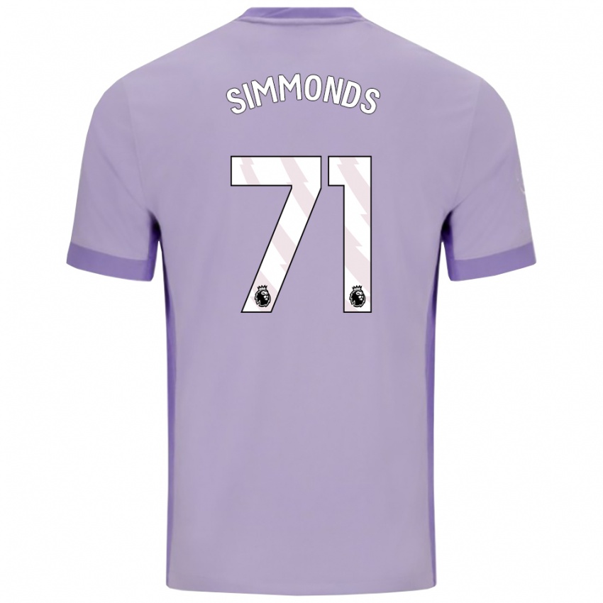 ילדים Freddie Simmonds #71 טארו סגול לבן הרחק ג'רזי 2025/26 חולצה קצרה