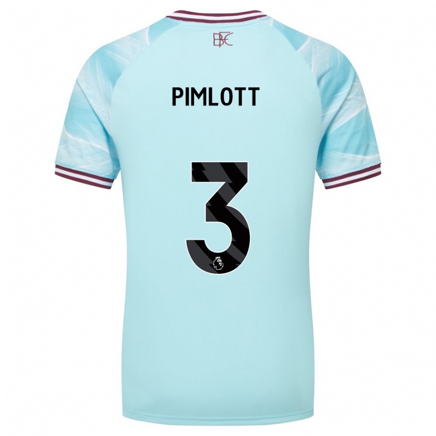 ילדים Oliver Pimlott #3 תכלת בורדו הרחק ג'רזי 2025/26 חולצה קצרה