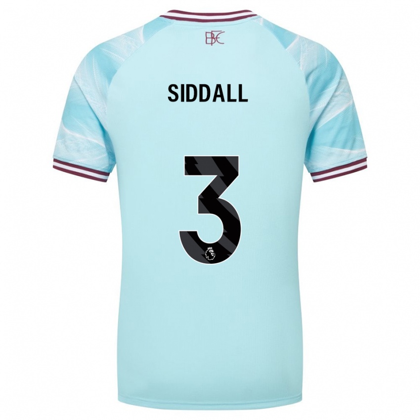 ילדים Emma Siddall #3 תכלת בורדו הרחק ג'רזי 2025/26 חולצה קצרה