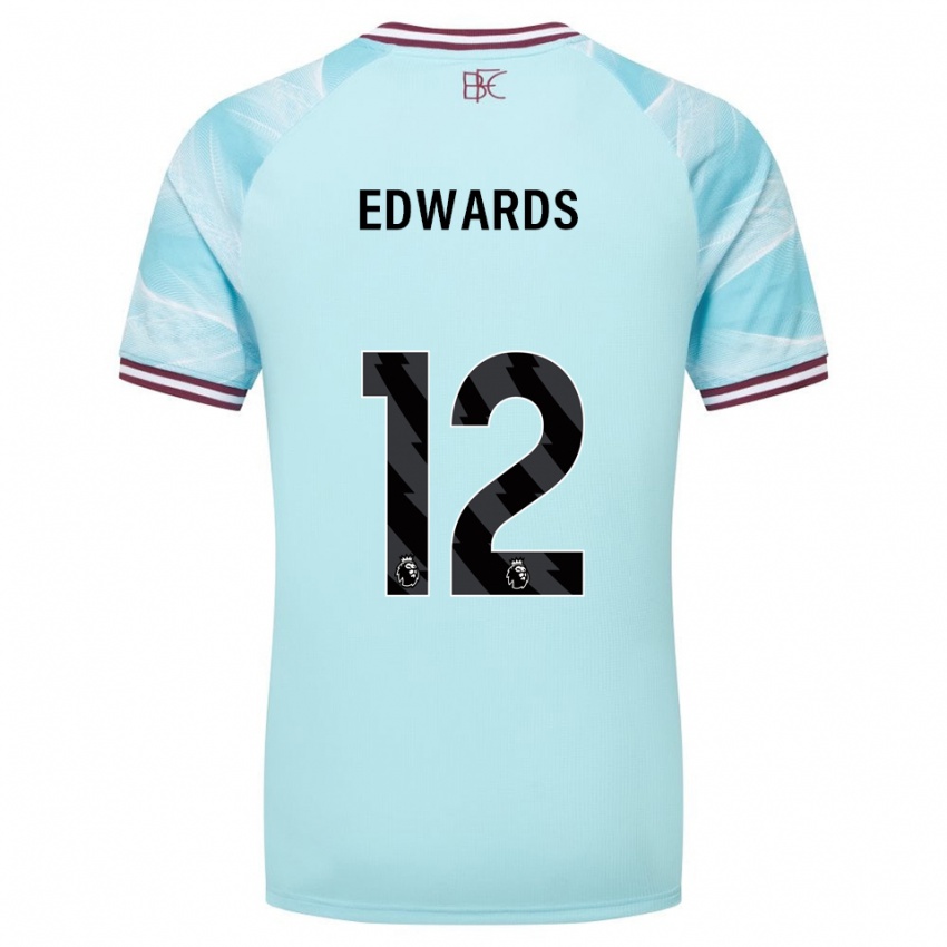 ילדים Connor Edwards #12 תכלת בורדו הרחק ג'רזי 2025/26 חולצה קצרה