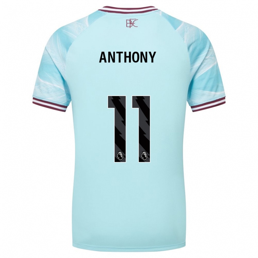 ילדים ג'יידון אנתוני #11 תכלת בורדו הרחק ג'רזי 2025/26 חולצה קצרה