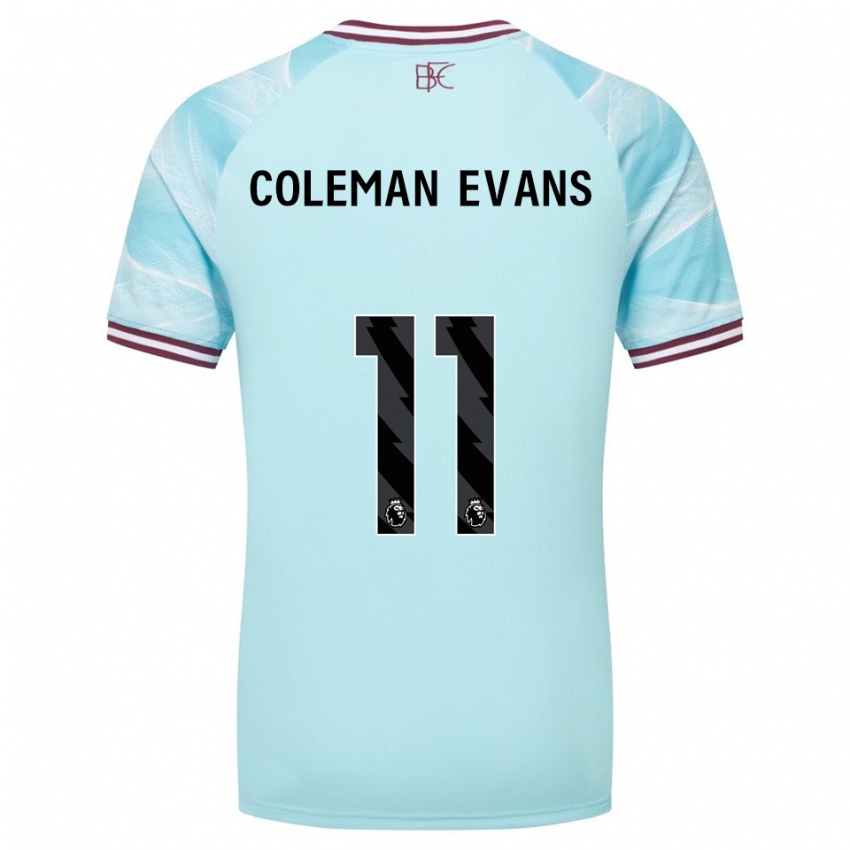 ילדים אמאיה קולמן-אוונס #11 תכלת בורדו הרחק ג'רזי 2025/26 חולצה קצרה