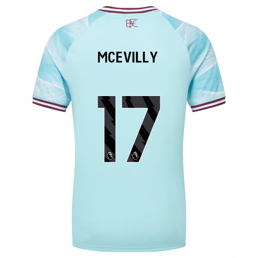 ילדים Jack Mcevilly #17 תכלת בורדו הרחק ג'רזי 2025/26 חולצה קצרה