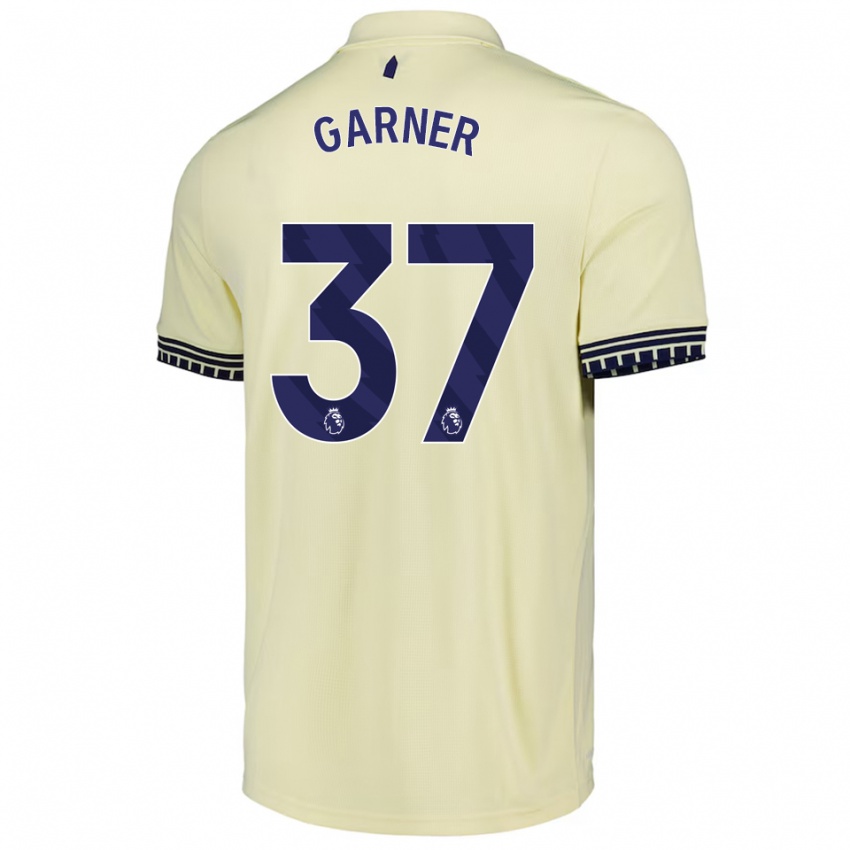 ילדים ג'יימס גארנר #37 לבן מלוכלך שחור הרחק ג'רזי 2025/26 חולצה קצרה