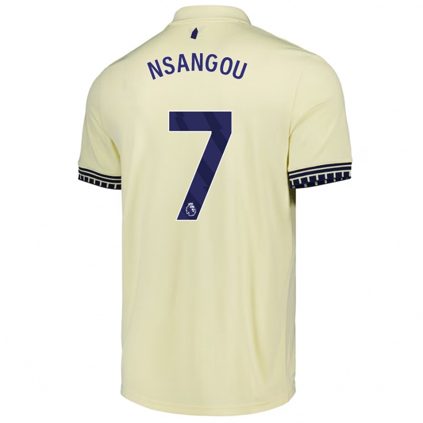 ילדים Jonathan Nsangou #7 לבן מלוכלך שחור הרחק ג'רזי 2025/26 חולצה קצרה