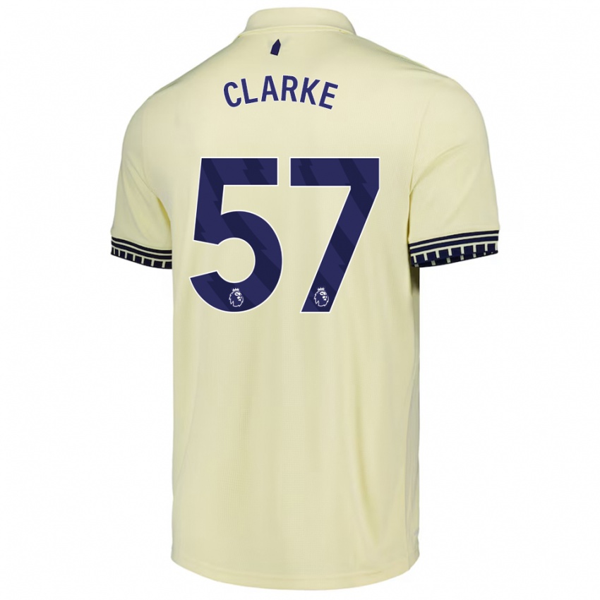 ילדים Justin Clarke #57 לבן מלוכלך שחור הרחק ג'רזי 2025/26 חולצה קצרה