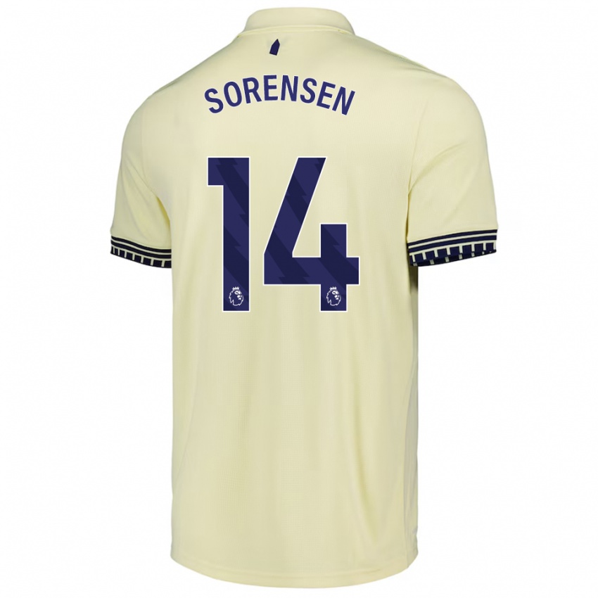 ילדים ניקולין סורנסן #14 לבן מלוכלך שחור הרחק ג'רזי 2025/26 חולצה קצרה