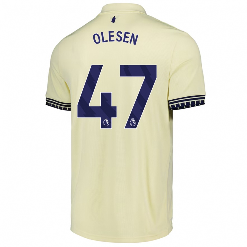 ילדים קרוליין אולסן #47 לבן מלוכלך שחור הרחק ג'רזי 2025/26 חולצה קצרה