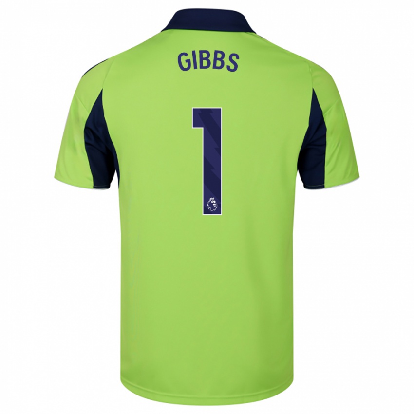 ילדים Frankie Gibbs #1 ירוק נייבי לבן הרחק ג'רזי 2025/26 חולצה קצרה