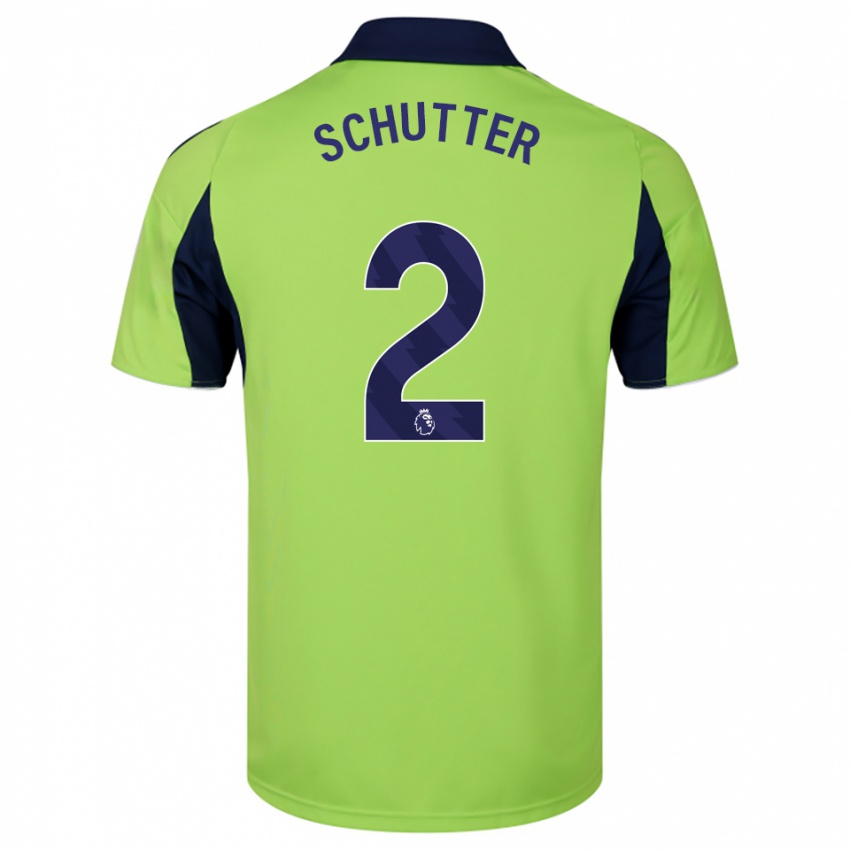 ילדים Quinn Schutter #2 ירוק נייבי לבן הרחק ג'רזי 2025/26 חולצה קצרה