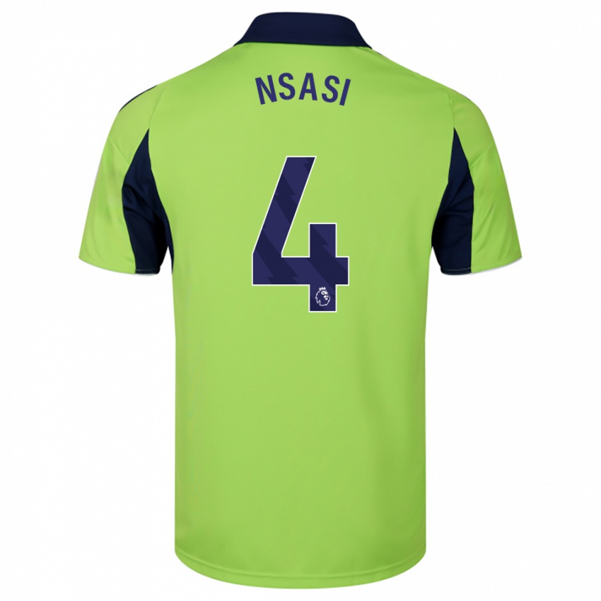ילדים Eddie Nsasi #4 ירוק נייבי לבן הרחק ג'רזי 2025/26 חולצה קצרה