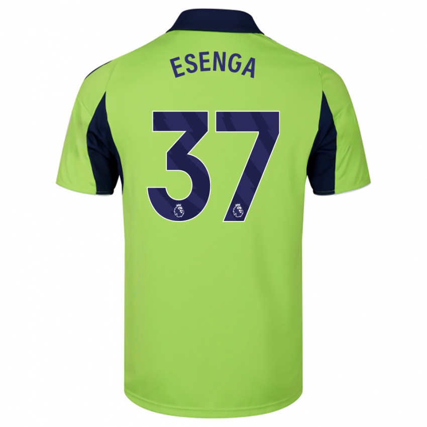 ילדים Jonathan Esenga #37 ירוק נייבי לבן הרחק ג'רזי 2025/26 חולצה קצרה