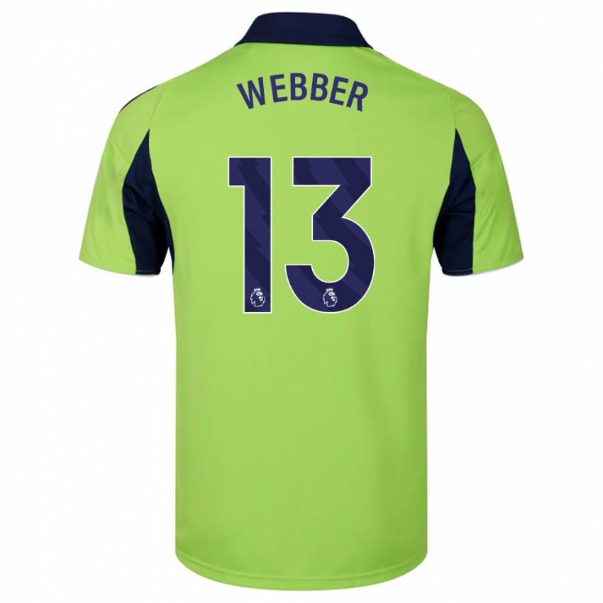 ילדים Amber Webber #13 ירוק נייבי לבן הרחק ג'רזי 2025/26 חולצה קצרה