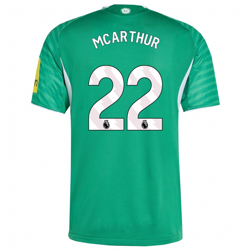 ילדים צ׳ארלי וולטר מקארתור #22 ירוק לבן הרחק ג'רזי 2025/26 חולצה קצרה