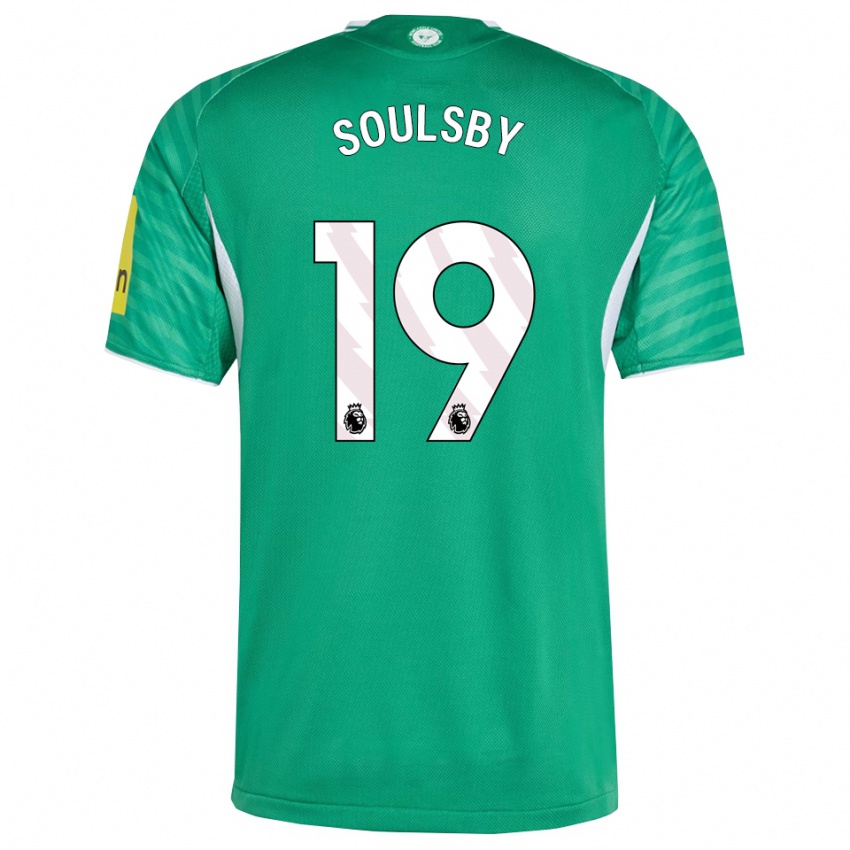 ילדים אנה סולסבי #19 ירוק לבן הרחק ג'רזי 2025/26 חולצה קצרה