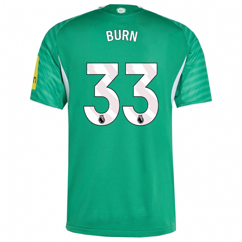 ילדים דן ברן #33 ירוק לבן הרחק ג'רזי 2025/26 חולצה קצרה