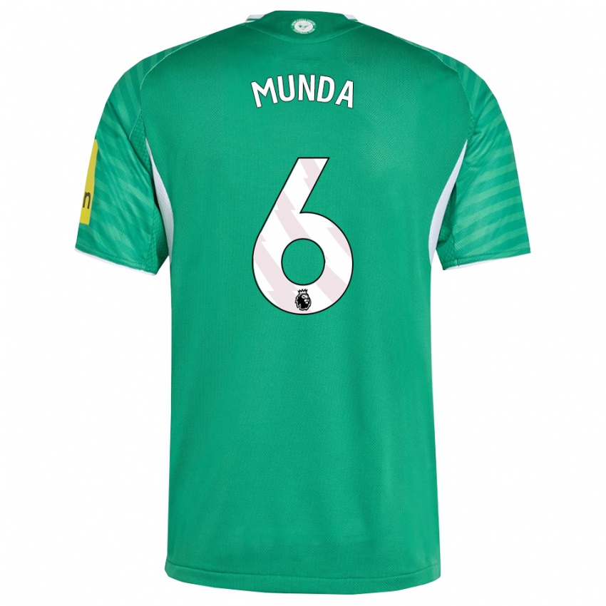 ילדים אנתוני ג׳וניור מונדה #6 ירוק לבן הרחק ג'רזי 2025/26 חולצה קצרה