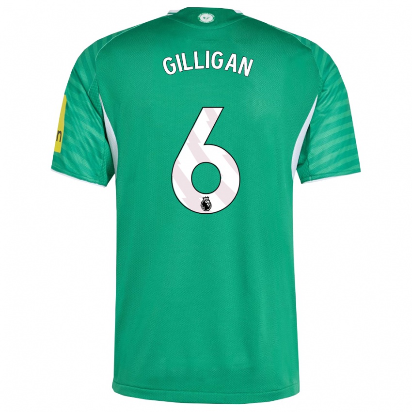 ילדים Luke Gilligan #6 ירוק לבן הרחק ג'רזי 2025/26 חולצה קצרה