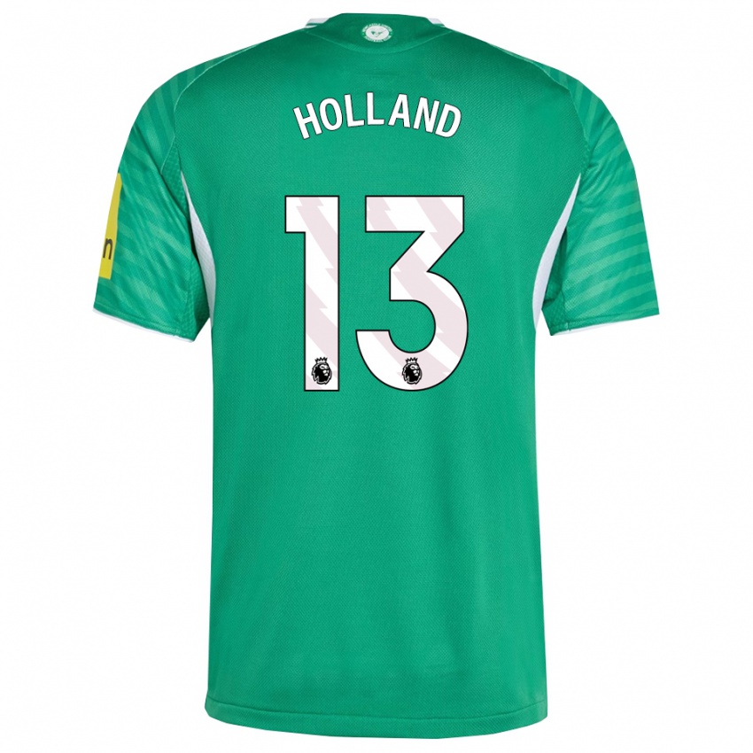 ילדים Oliver Holland #13 ירוק לבן הרחק ג'רזי 2025/26 חולצה קצרה