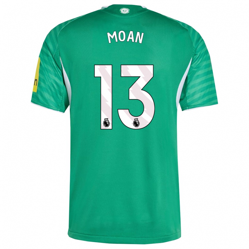 ילדים קלאודיה מואן #13 ירוק לבן הרחק ג'רזי 2025/26 חולצה קצרה