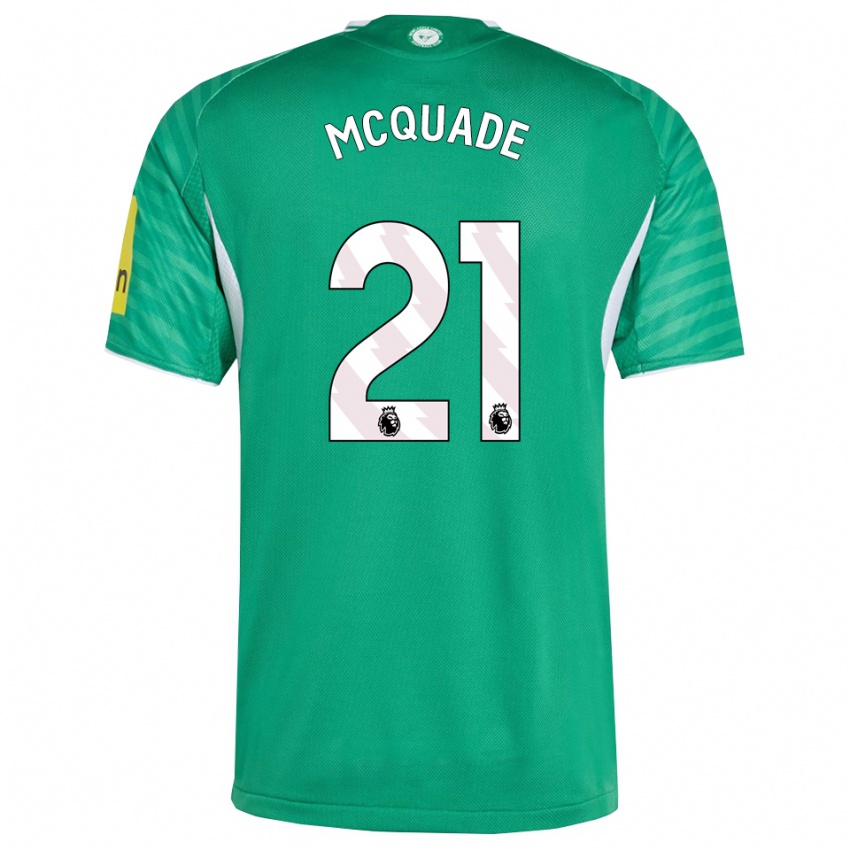 ילדים יסמין מקוויד #21 ירוק לבן הרחק ג'רזי 2025/26 חולצה קצרה