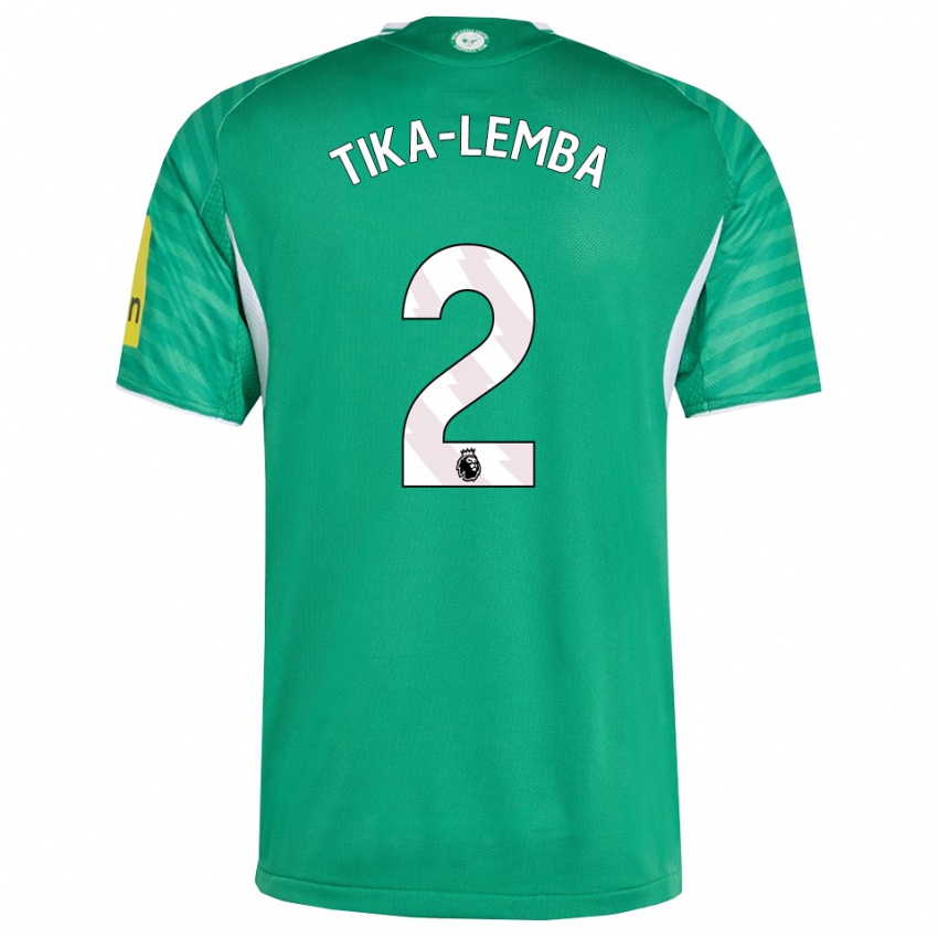 ילדים Ezra Tika-Lemba #2 ירוק לבן הרחק ג'רזי 2025/26 חולצה קצרה