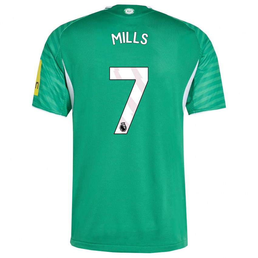 ילדים מייקל מילס #7 ירוק לבן הרחק ג'רזי 2025/26 חולצה קצרה