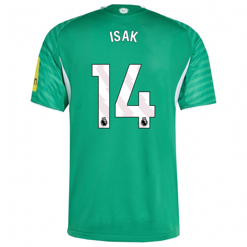 ילדים אלכסנדר איסאק #14 ירוק לבן הרחק ג'רזי 2025/26 חולצה קצרה