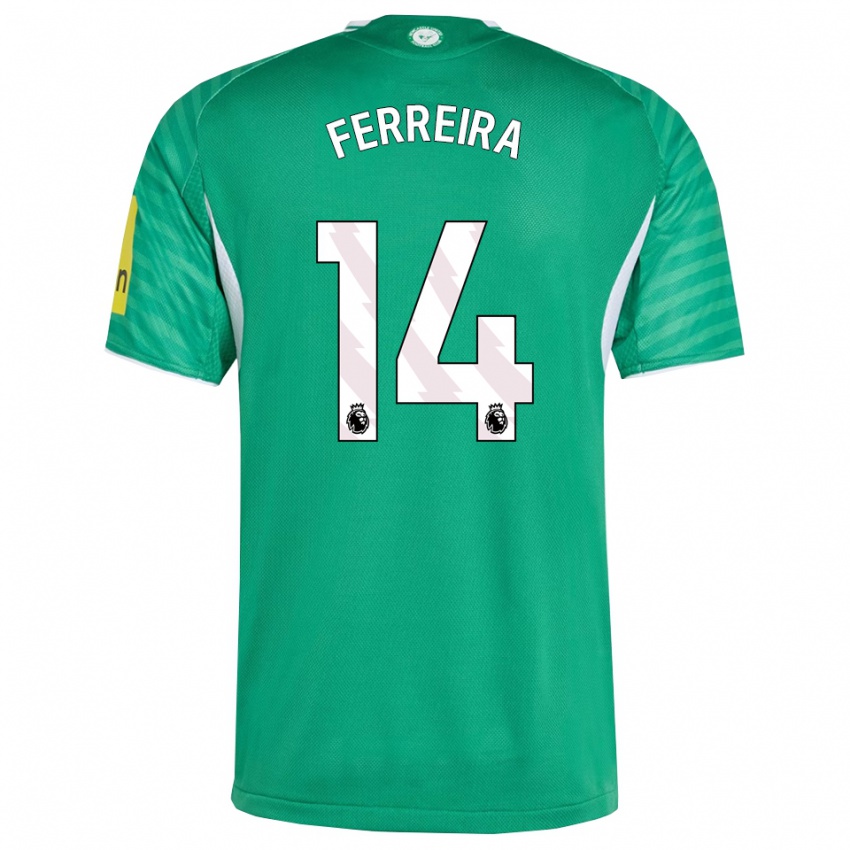 ילדים מתאוס פריירה #14 ירוק לבן הרחק ג'רזי 2025/26 חולצה קצרה
