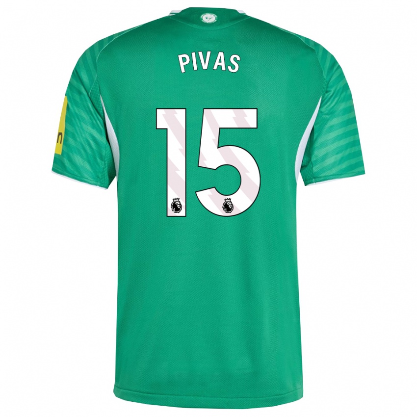 ילדים מיודראג פיבאש #15 ירוק לבן הרחק ג'רזי 2025/26 חולצה קצרה