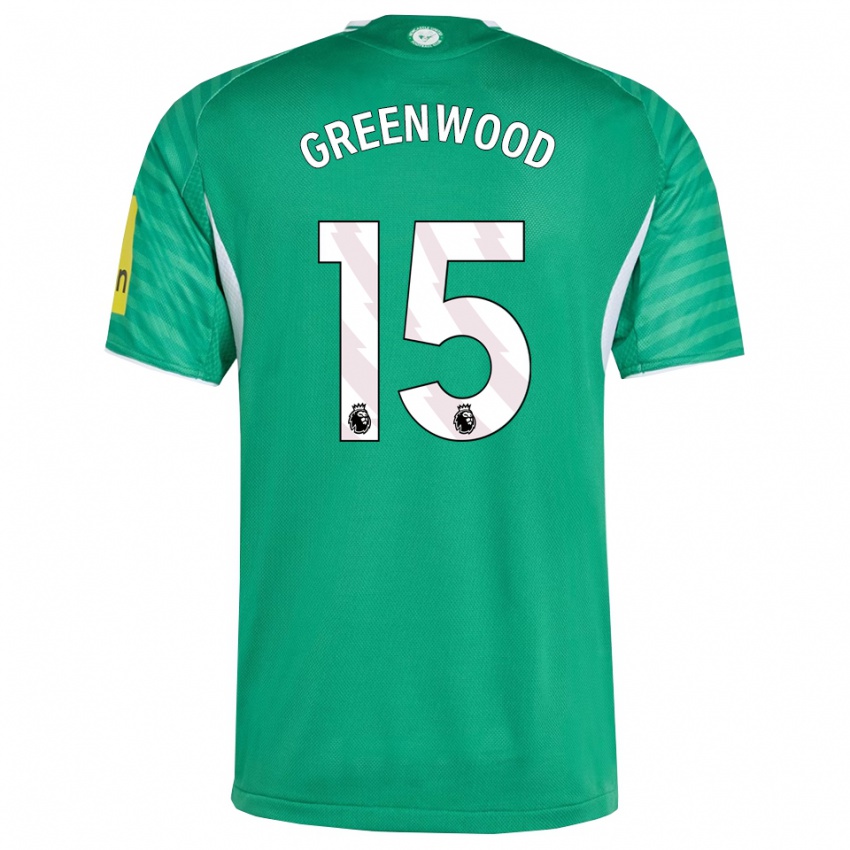 ילדים האנה גרינווד #15 ירוק לבן הרחק ג'רזי 2025/26 חולצה קצרה