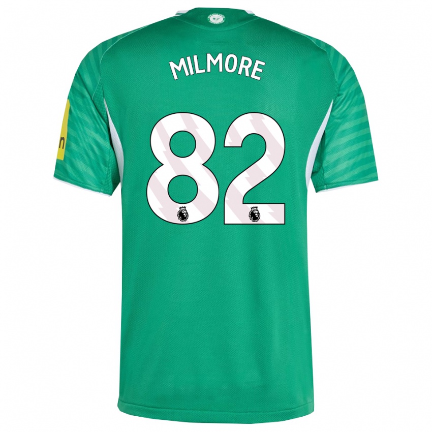 ילדים קרטר מילמור #82 ירוק לבן הרחק ג'רזי 2025/26 חולצה קצרה